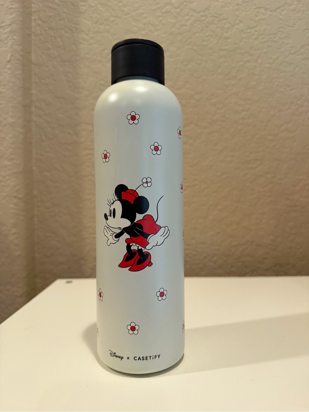 Casetify White & Red Minnie Mouse Floral Stainless Steel Bottle